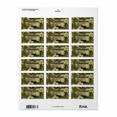 Étiquette d'adresse Vert Camo, Marron, Beige, Noir (Feuille entière)