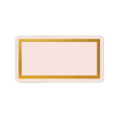Étiquette d'adresse vierge en faux feuille dorée (Devant)