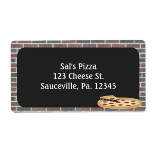 Étiquette d'affaires Étiquette de produit de pizza