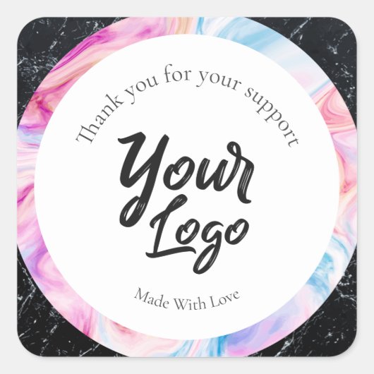 Étiquette d'affaires personnalisé noir et marbre c (Devant)