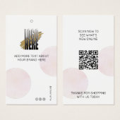 Étiquette d'affichage du logo de vêtements moderne (Devant & derrière)