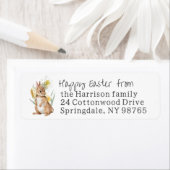 Étiquette Daffodique Fleur Lapin Lapin Aquarelle de Pâques (En situation)