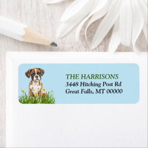 Étiquette Daffodique Jardin Boxer Chien Chien Chien Chien Ch
