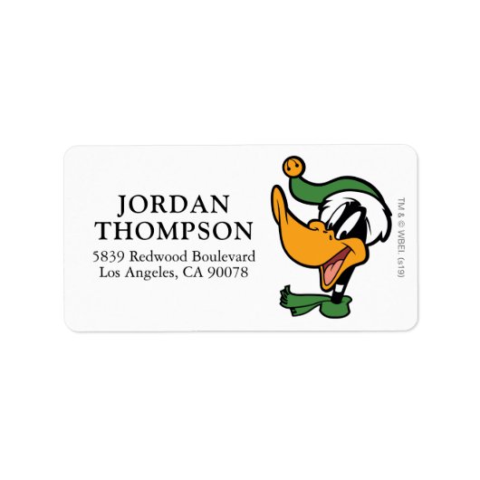 Étiquette DAFFY DUCK™ "Happy Holi-Daze" (Devant)