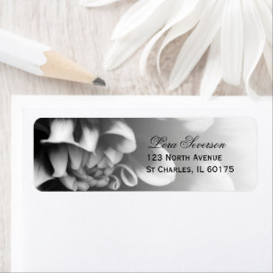 Étiquette Dahlia noir et blanc Adresse de retour