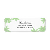 Étiquette Daisées vertes sur blanc Adresse de retour (Devant)