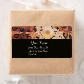 Étiquette DAISY, jaune brun noir (En situation)