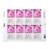 Étiquette DAISY, rose blanc noir (Feuille entière)