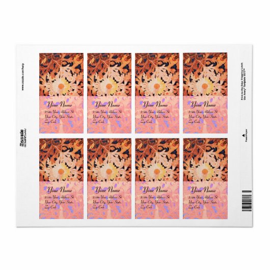 Étiquette DAISY, rouge brun noir (Feuille entière)