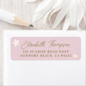 Étiquette Daisy Spring Boho rose Adresse de retour Label (En situation)