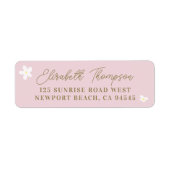 Étiquette Daisy Spring Boho rose Adresse de retour Label (Devant)