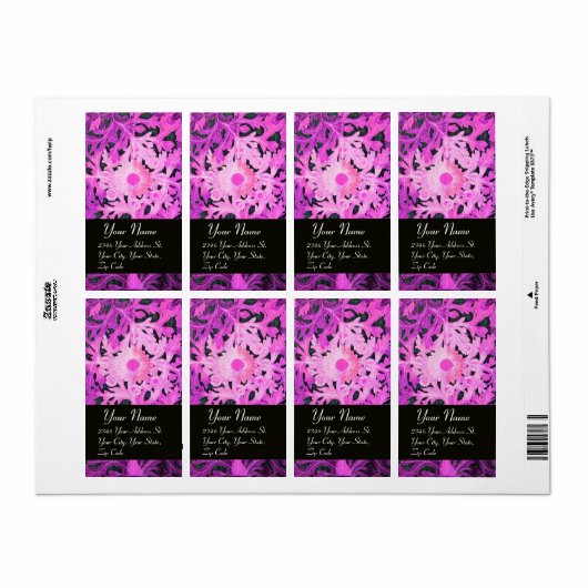 Étiquette DAISY, violet violet noir (Feuille entière)