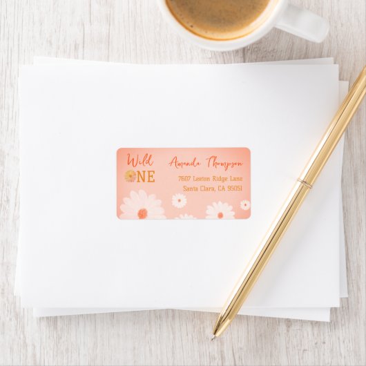 Étiquette Daisy Wild One premier anniversaire fille Floral (En situation)