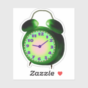 Étiquette d'alarme verte et rose