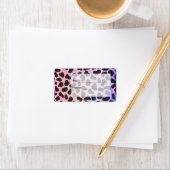 Étiquette Dalmatien Monogramme Noir et Rose (En situation)