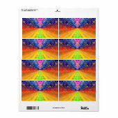 Étiquette Damas arc-en-ciel d'or (Feuille entière)