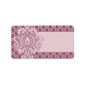 Étiquette Damas de framboise profonde sur la framboise légèr (Devant)