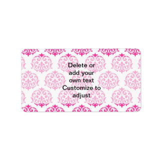 Étiquette Damas rose chaud