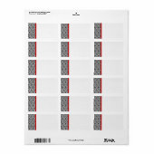 Étiquette Damas rouge et noir #2 points Expédition (Feuille entière)