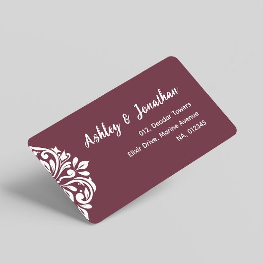 Étiquette Damask Ambience : Elegant Unique Toscane Adresse R
