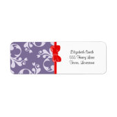 Étiquette Damask Patch, Purple Damask, Français Damask (Devant)