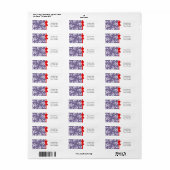 Étiquette Damask Patch, Purple Damask, Français Damask (Feuille entière)