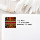 Étiquette Damask Red Gold, Gold Chain Mariage Adresse de ret (En situation)