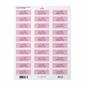Étiquette Damier rose pâle et clair (Feuille entière)