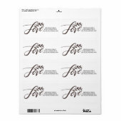 Étiquette d'amour (Feuille entière)