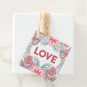 Étiquette d'amour avec fleurs et tourbillons roses (En situation)