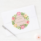 Étiquette d'amour fait main Rose Wreath Blush & Wh (Enveloppe)