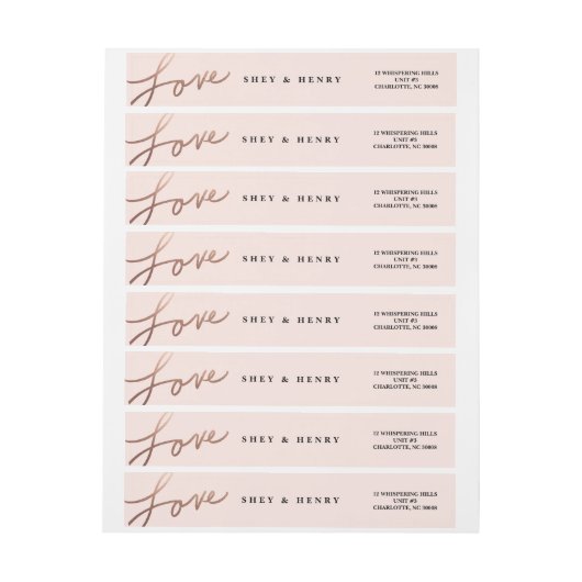 Étiquette d'amour par script autour de l'adresse d (Feuille)