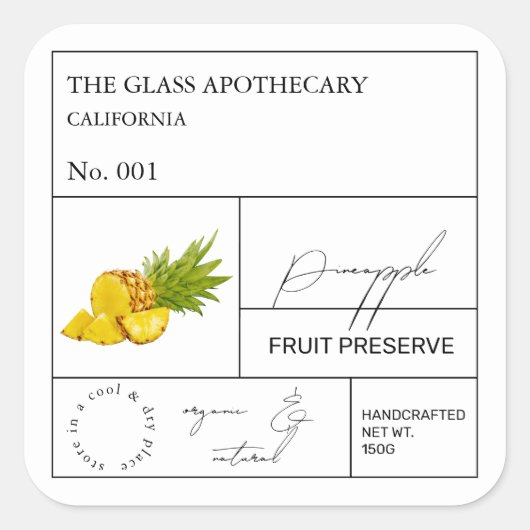 Étiquette d'ananas apothecaire (Devant)
