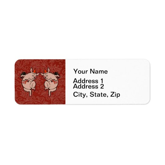 Étiquette Dancing Pig Antique Cute Danseuse (Devant)