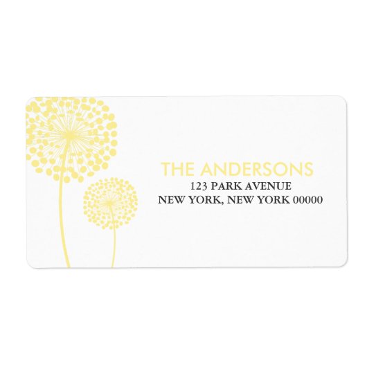 Étiquette Dandelions jaunes (Devant)