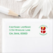 Étiquette Danish Angel Christmas Flag Return Address (En situation)