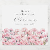 Étiquette d'anniversaire 21 ans Fleur de naissance (Étiquettes simples)