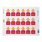 Étiquette d'anniversaire de fiesta avec moustache (Feuille entière)