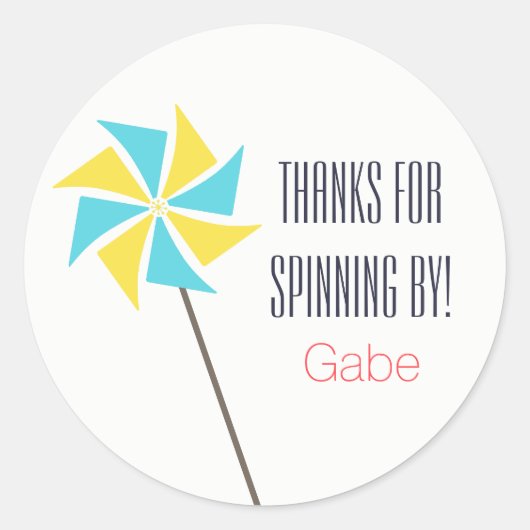 Étiquette d'anniversaire personnalisé de la roue à (Devant)