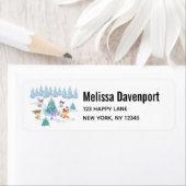 Étiquette Danse Animaux de forêt Noël Aquarelle (En situation)