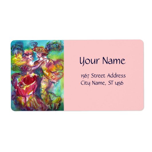 Étiquette DANSE CARNIVALE Vénétie Masquerade Ball (Devant)