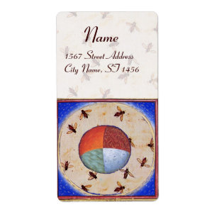 ÉTIQUETTE DANSE DES HONEY BEES AVEC QUATRE ÉLÉMENTS