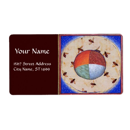 ÉTIQUETTE DANSE DES HONEY BEES AVEC QUATRE ÉLÉMENTS (Devant)