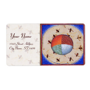 ÉTIQUETTE DANSE DES HONEY BEES AVEC QUATRE ÉLÉMENTS