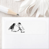 Étiquette Danse des insectes vintages; Volée de bleuet (En situation)