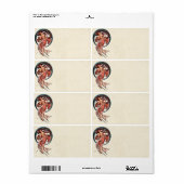 Étiquette Danse par Alfons Mucha 1898 (Feuille entière)