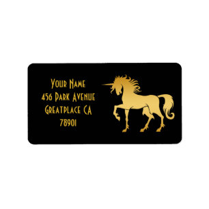 Étiquette Danser Unicorne Silhouette Adresse Lable
