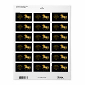 Étiquette Danser Unicorne Silhouette Adresse Lable (Feuille entière)