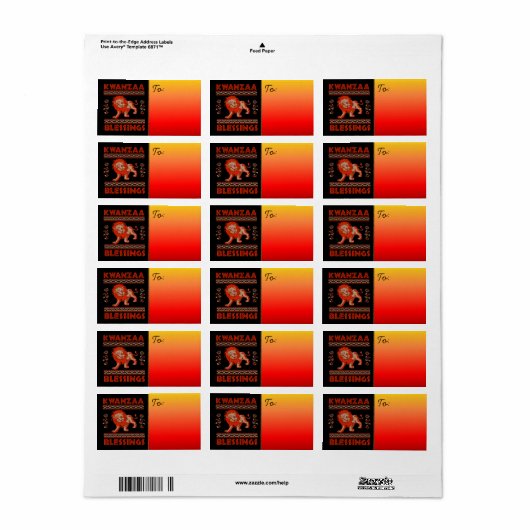 Étiquette Danseurs Kwanzaa (Feuille entière)