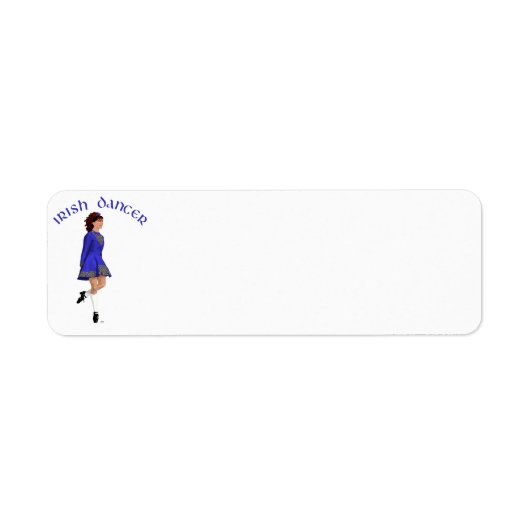 Étiquette Danseuse de step irlandais - Bleu (Devant)